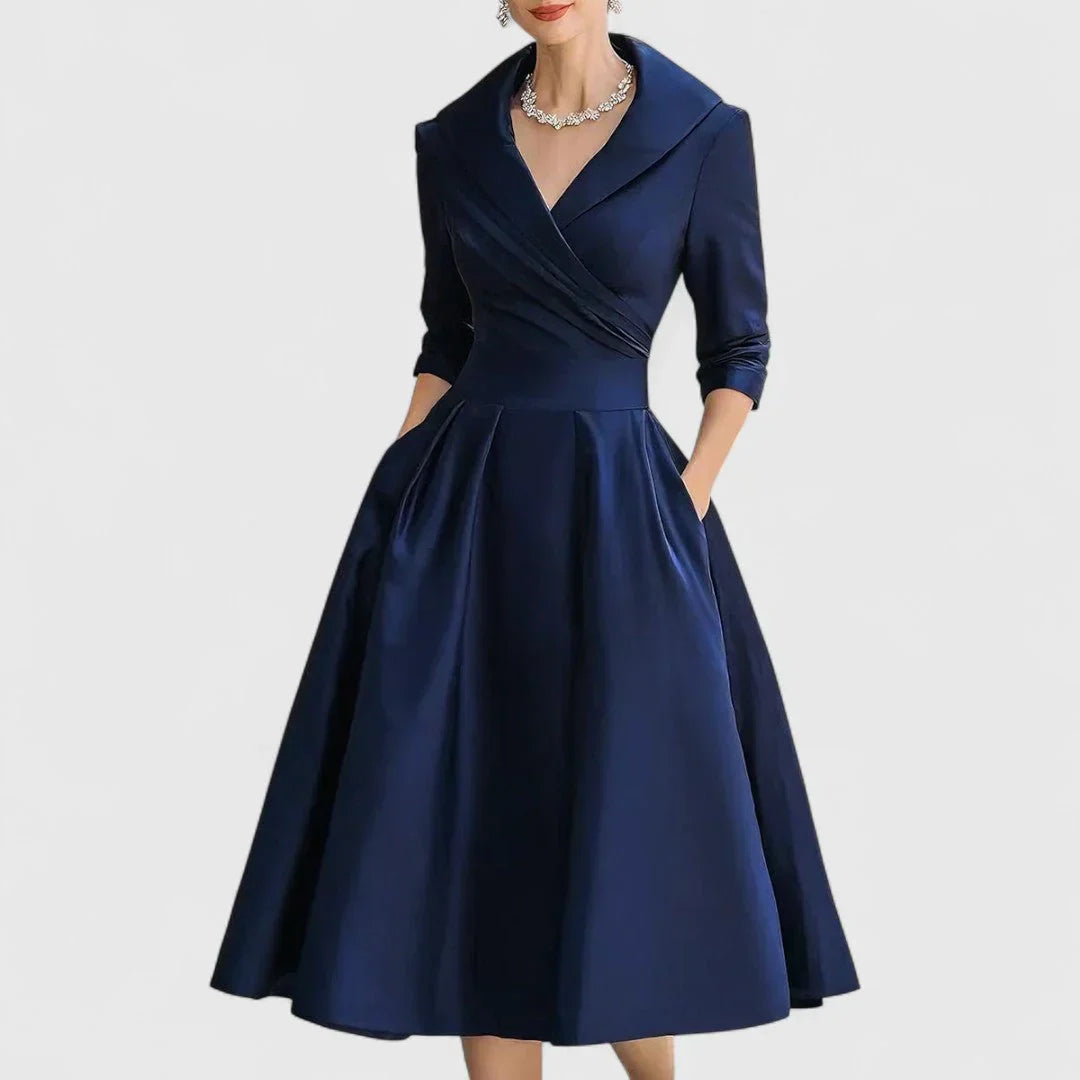 Rosalie | Elegáns finoman csillogó midi ruha