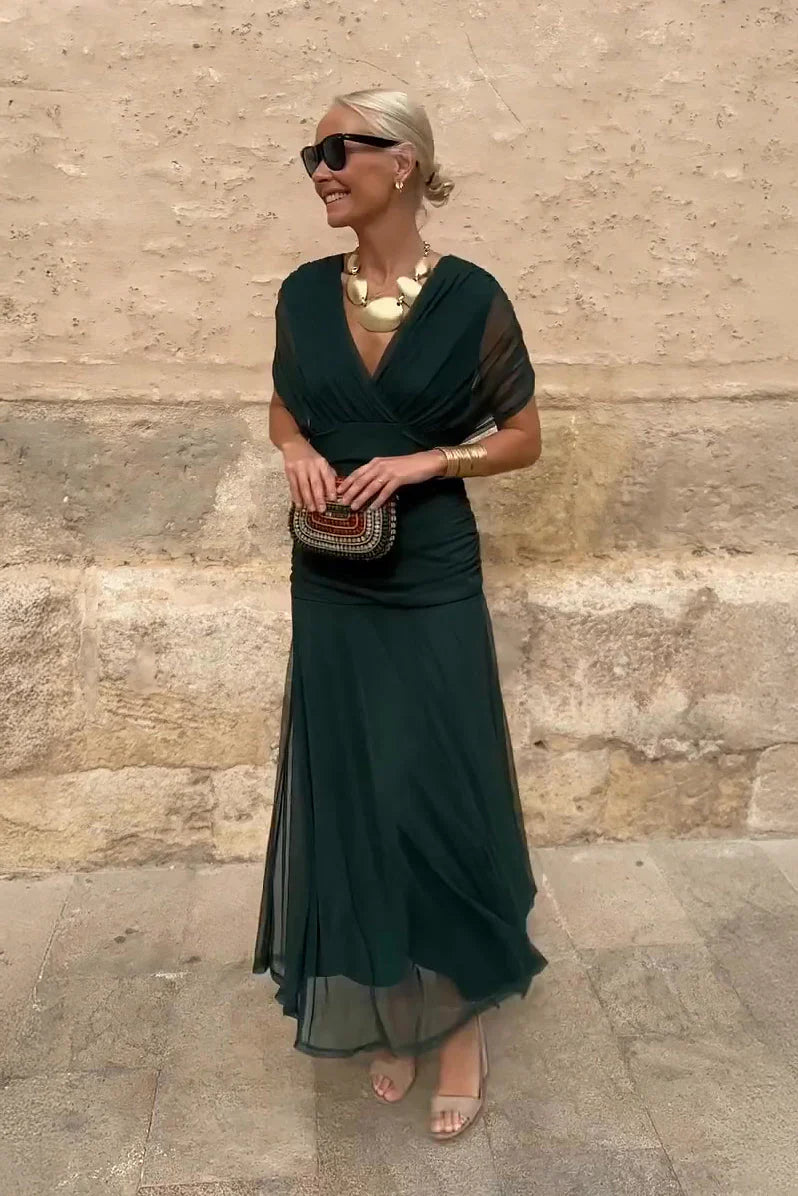 Celene | Elegáns V-nyakú alkalmi maxi ruha