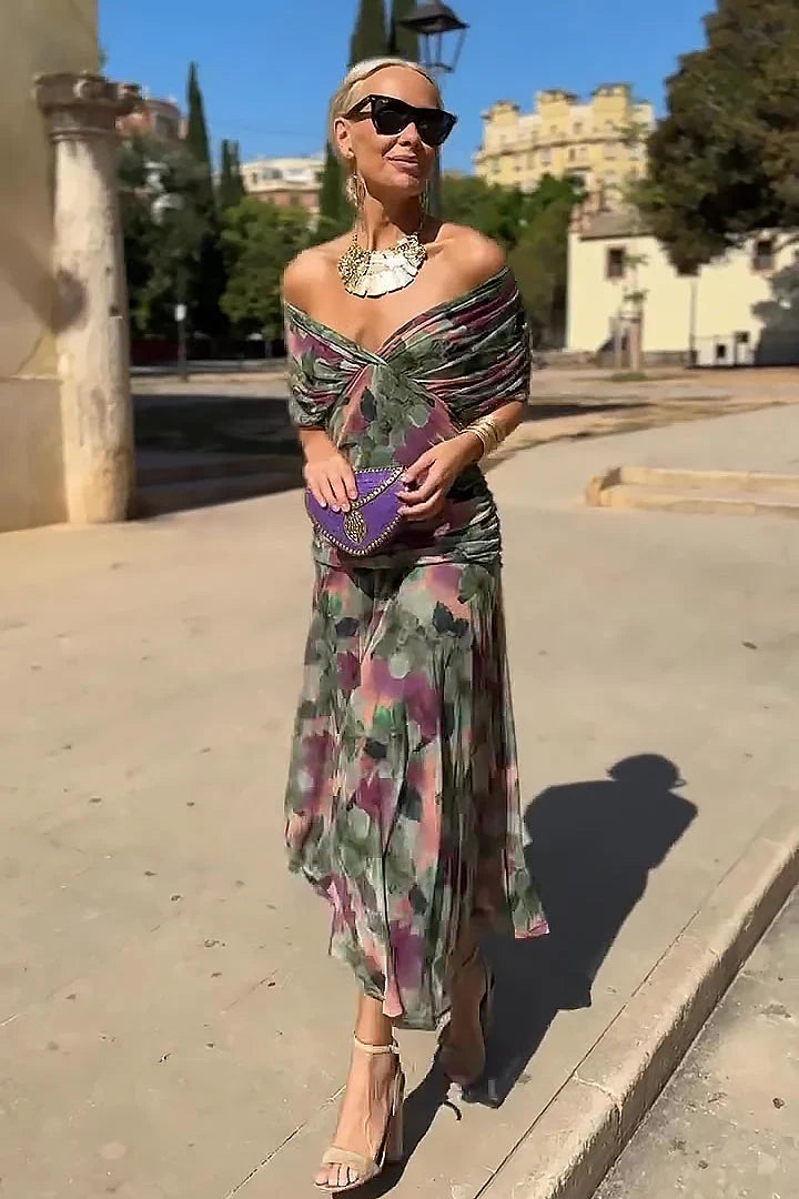 Celene | Elegáns V-nyakú alkalmi maxi ruha