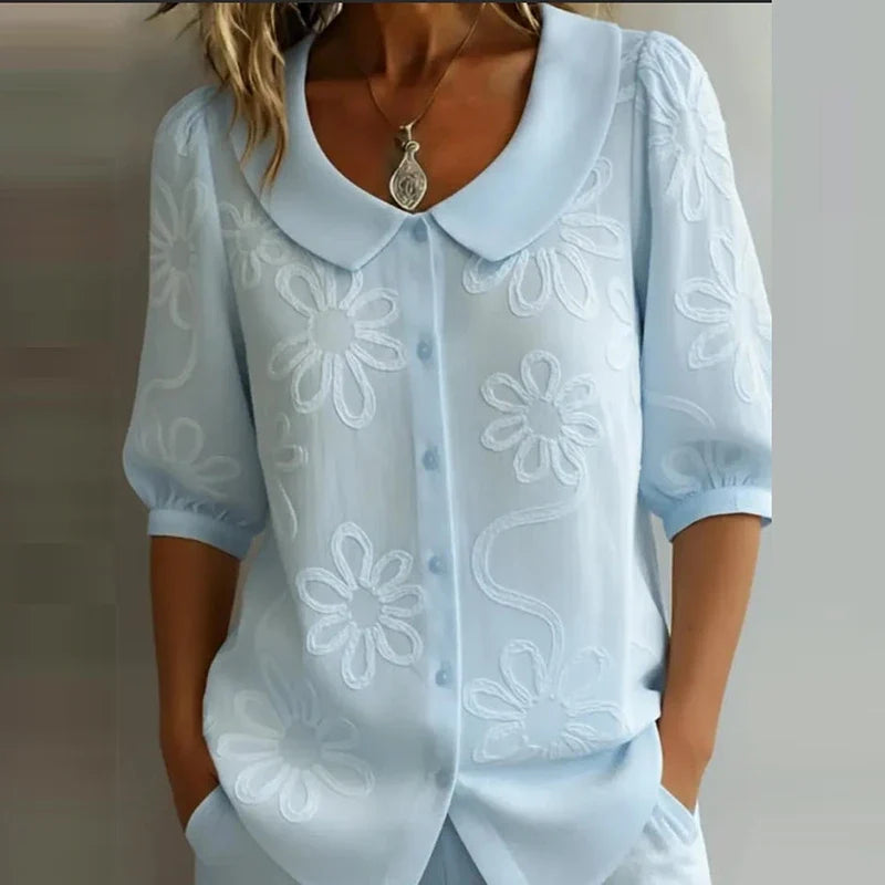 Zélie | Könnyű virágmintás blúz természetes eleganciával