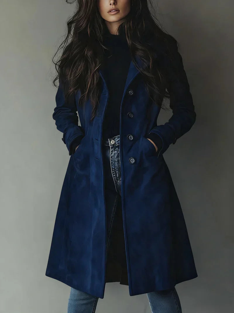 Teresa | Vintage Stílusú Zamsz Trench Kabát