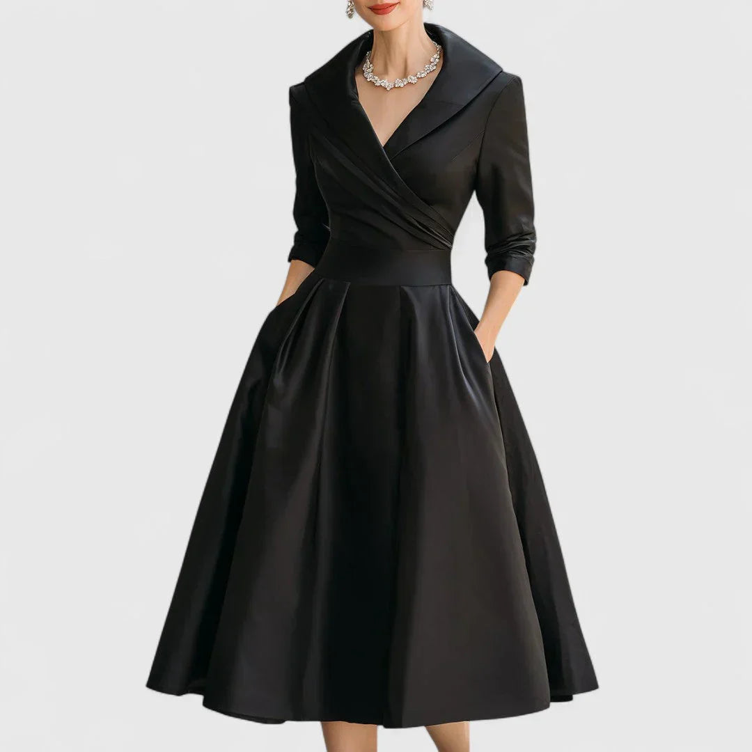 Rosalie | Elegáns finoman csillogó midi ruha