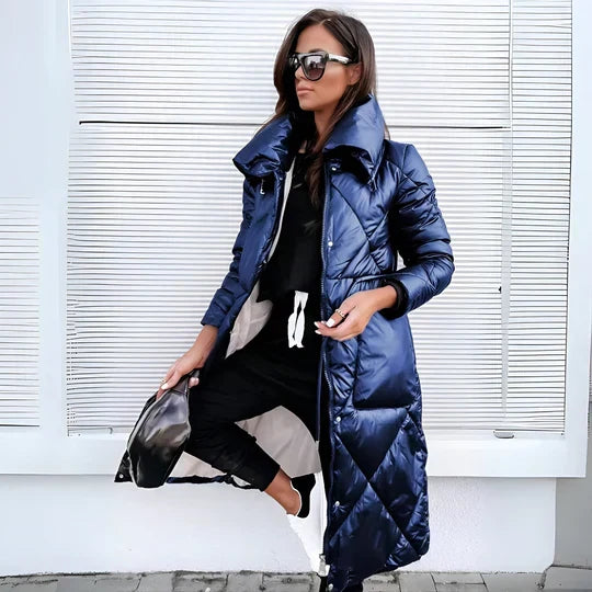 Nikoletta | Hosszú Elegáns Steppelt Kabát