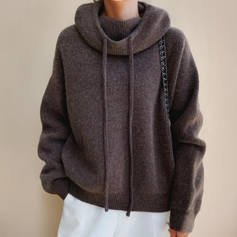 Jessica | Elegáns kényelmes kapucnis kötött pulóver