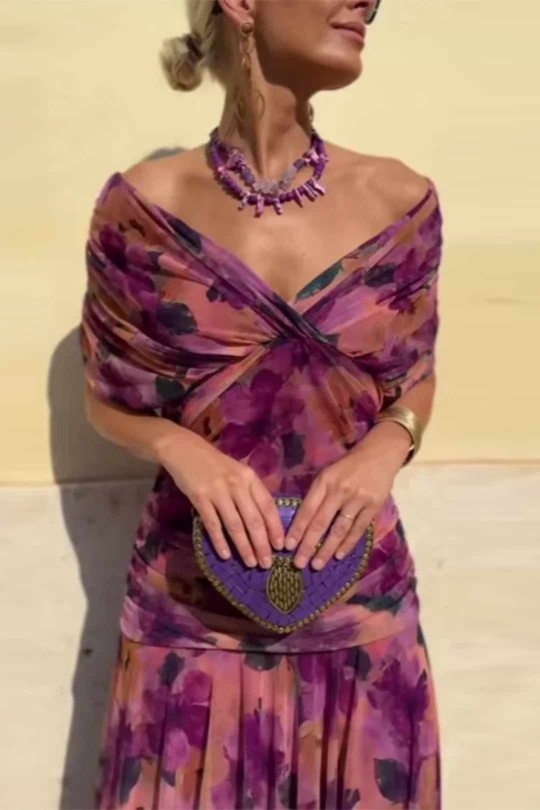Celene | Elegáns V-nyakú alkalmi maxi ruha