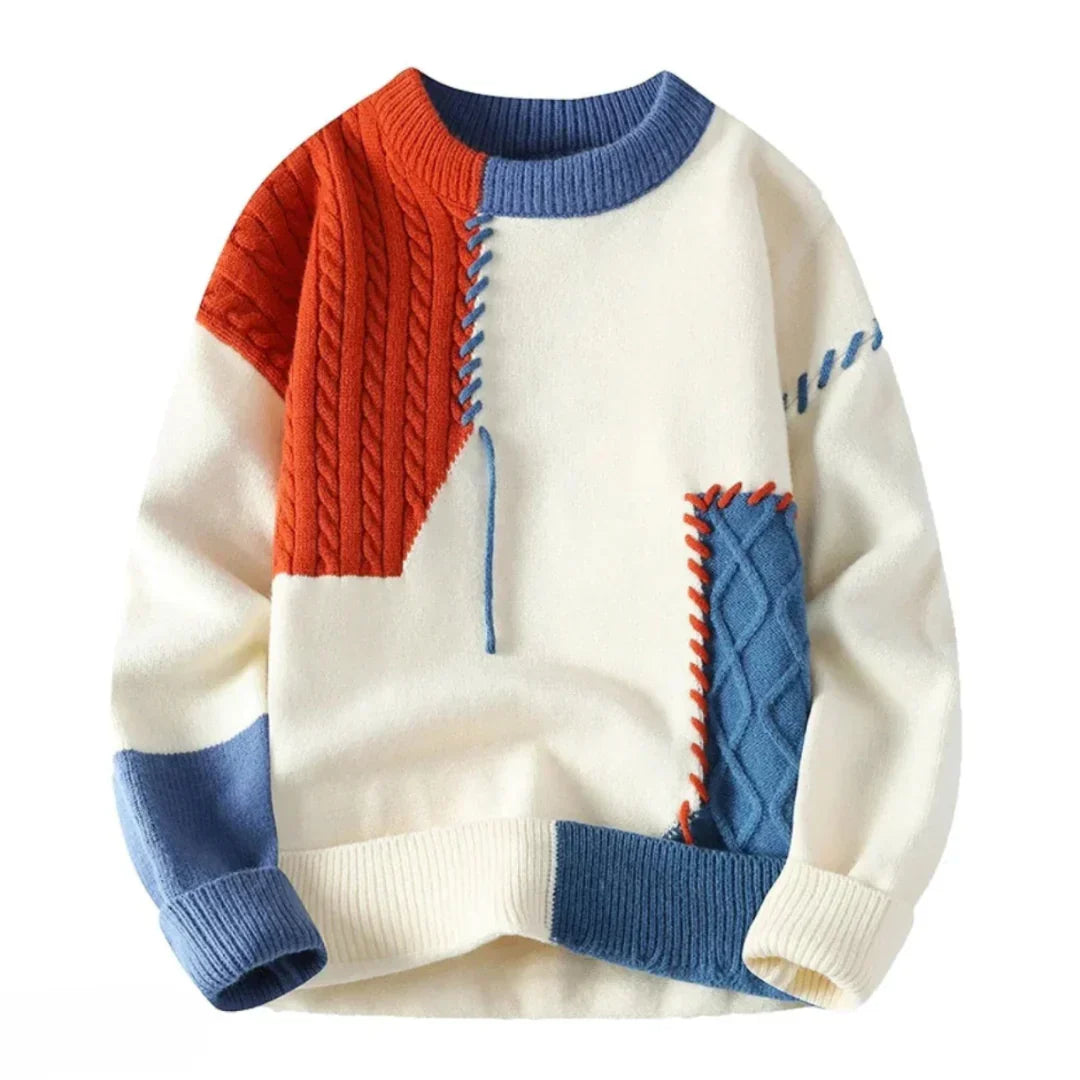 Finley | Patchwork stílusú kötött pulóver