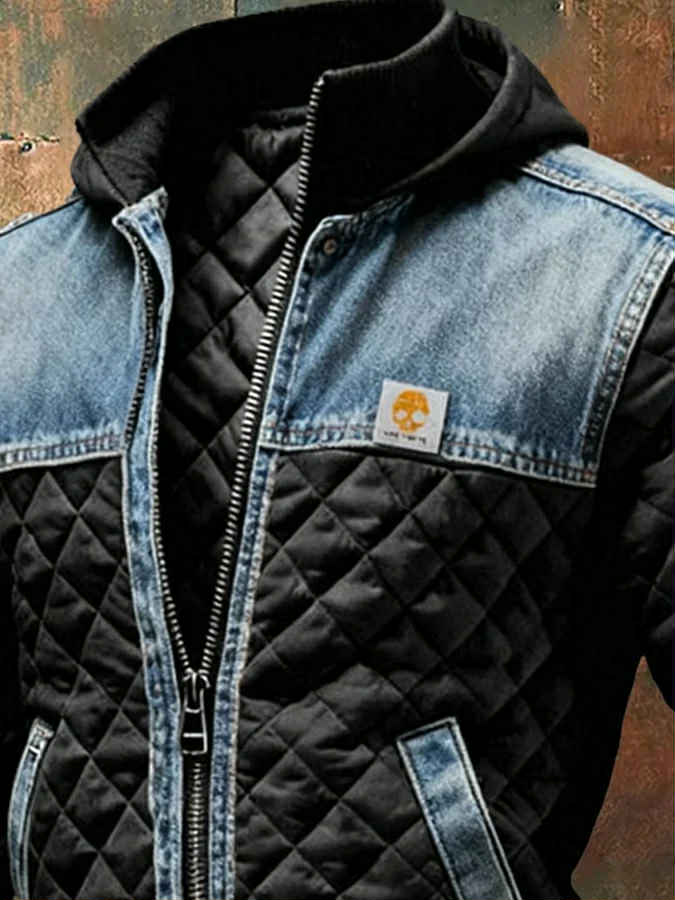 Jeffrey | Kapucnis Steppelt Férfi Dzseki Farmer Részletekkel