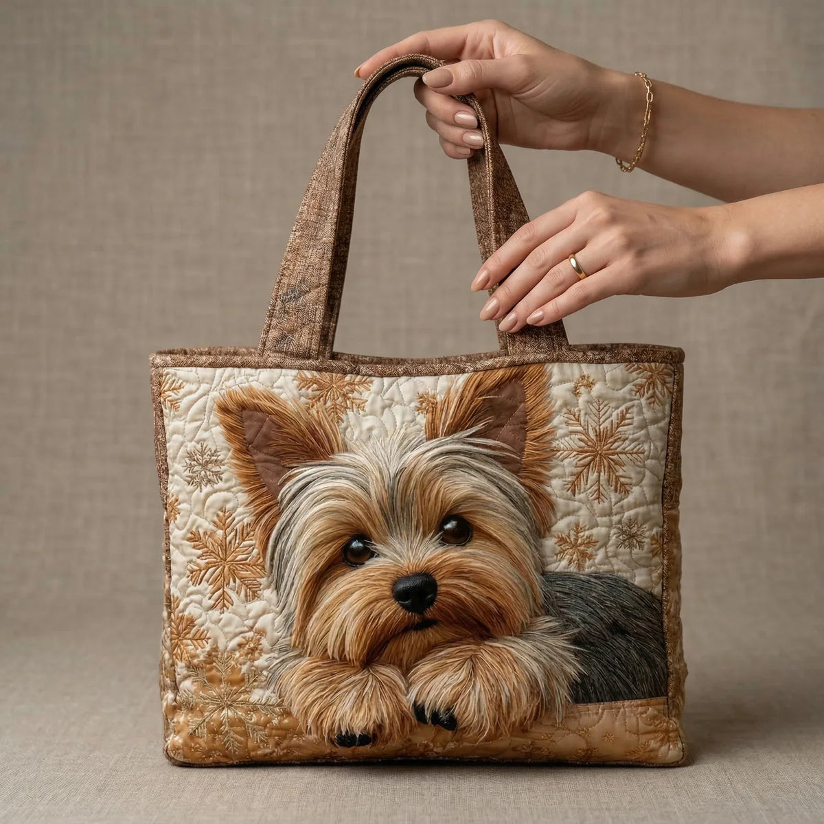 Kézműves táska – Aranyos yorkshire terrier mintával